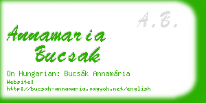 annamaria bucsak business card